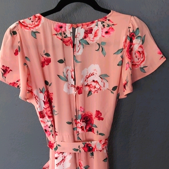 Francesca's Blue Rain Floral Print Dress - Picture 3 of 5